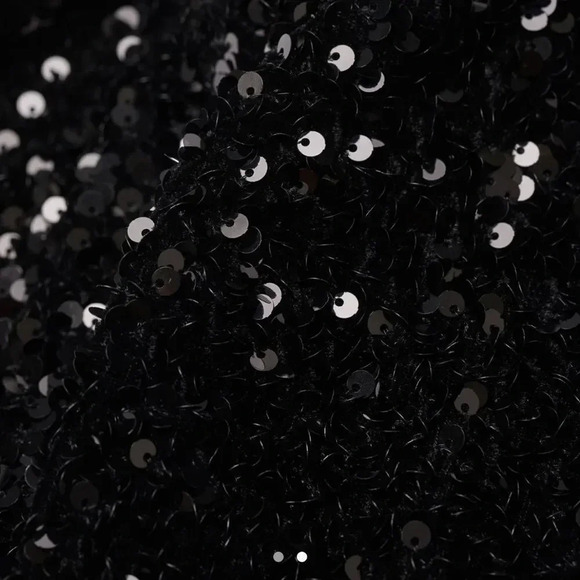 H&M Sequin Party Puff Sleeved Black Sequin Dress, 6 size, NWT - Picture 5 of 7